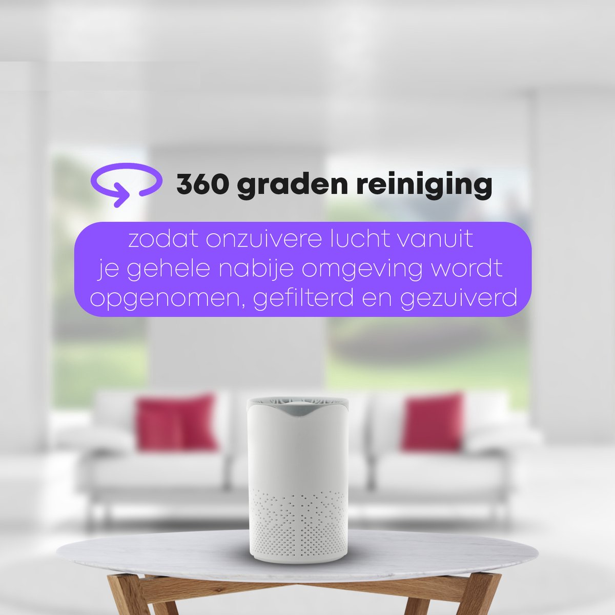 Luchtreiniger - Air Purifier - Mini Luchtreiniger met Ionisator / Actieve Koolstof - Vervangbaar HEPA Filter - UV lamp — afbeelding 2