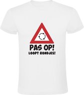 Pas op! Loopt rondjes! Heren T-shirt - festival - rave - hardcore - hardstyle - elk rondje is anders