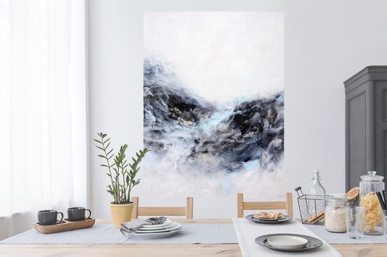 Stickers muraux - Film adhésif - Zwart - Wit - Peinture - Abstrait - 90 x 120 cm - Film adhésif - Stickers muraux chambre enfant - Papier peint autocollant - Film adhésif