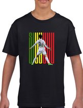 Cristiano Ronaldo - SIUU - - Kinder shirt met tekst- Kinder T-Shirt - zwart - Maat 164- T-Shirt leeftijd 15 tot 16 jaar - Grappige teksten - Cadeau - Shirt cadeau - Voetbal tekst- verjaardag -