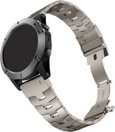 Titanium bandje geschikt voor Garmin Fenix 5x - Plus & Sapphire - Fenix 6x - Pro & Sapphire - Garmin Fenix 7x - Solar & Sapphire - Quickfit 26 / 26mm band voor Garmin smartwatches - Horlogebandje - titanium