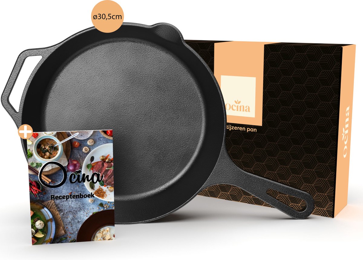 Ocina Gietijzeren pan voor BBQ en Inductie – 30,5 cm