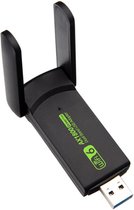 DrPhone W12 Draadloze USB WiFi 6 Adapter - 1800Mbps - Usb 3.0 - 802.11ax Dual Band 2.4G/5Ghz - Wi-Fi Dongle – Dubbele antennes - Driver free
