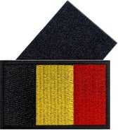 Stijlvolle Belgische Vlag Patch met Klittenband - 8 x 5 cm