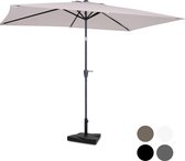 VONROC Premium Parasol Rapallo 200x300cm – Duurzame parasol - combi set incl. parasolvoet van 20 kg - Kantelbaar – UV werend doek - beige – Incl. beschermhoes