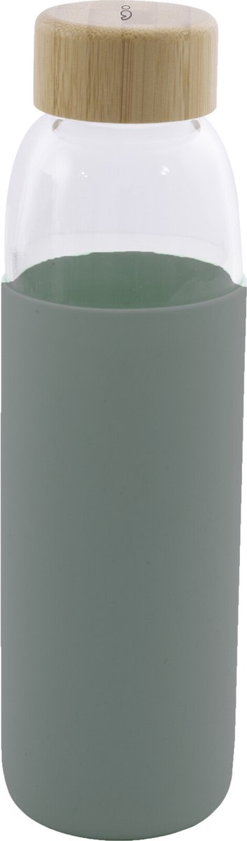 Glazen Fles met Siliconen Sleeve 580ml - Sage