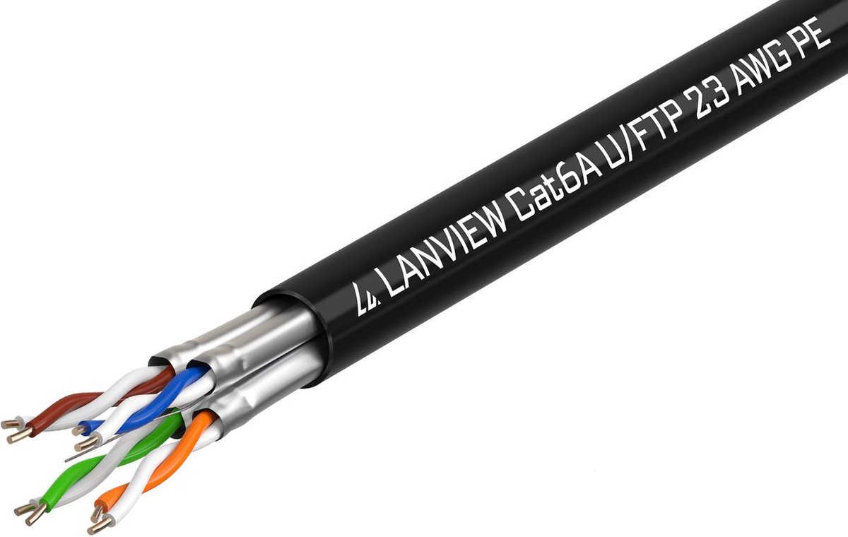 Lanview LVN122445, 500 m, Cat6a, U/UTP (UTP) UV resistant/Outdoor