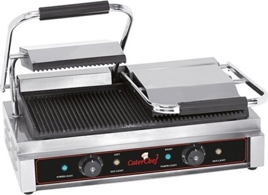 Contactgrill Duetto-Compact (Gegroefd/Gegroefd) - CaterChef 688415 - Horeca