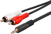 Microconnect 3.5mm - 2xRCA (15m) audio kabel Zwart