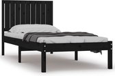 vidaXL - Bedframe - massief - grenenhout - zwart - 90x190 - cm