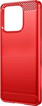 Geschikt voor Xiaomi Redmi 12C Versterkt Soft Case met geborsteld effect zwart