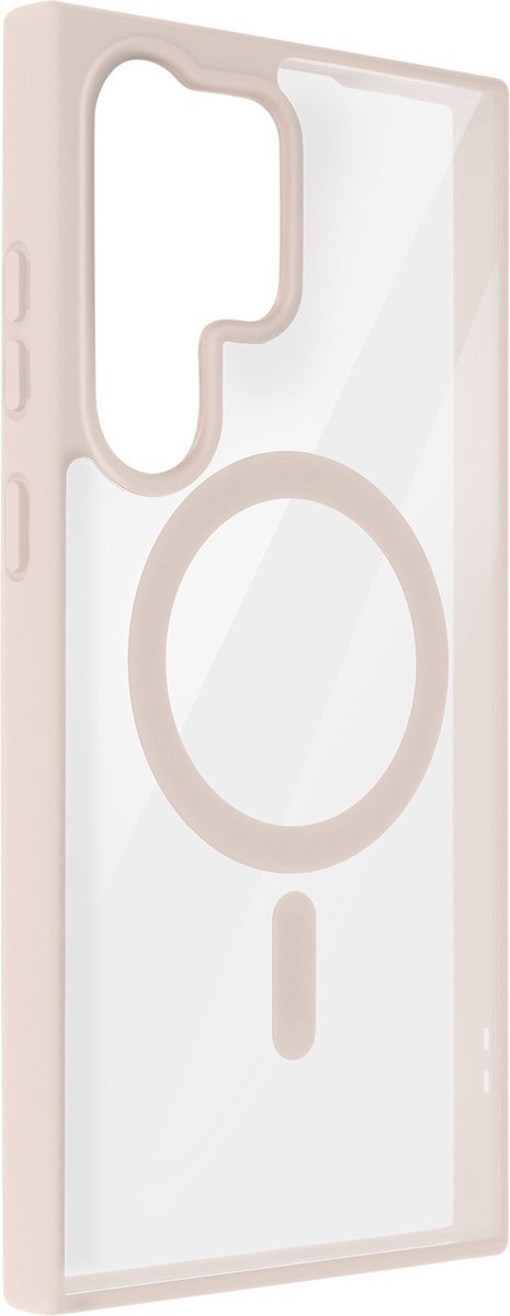 MagSafe Case Geschikt voor Samsung S23 Ultra Hard Back Contour Silicone Lichtroze