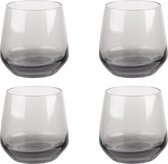 HAES DECO - Waterglas, Drinkglas set van 4 glazen - inhoud glas 310 ml - formaat glas Ø 7x9 cm - Waterglazen, Drinkglazen