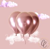 Ballonnen -  Rosé Goud - feest - partijtje - metallic - Set van 6 - versiering