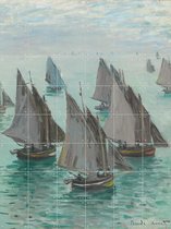 IXXI Fishing Boats - Calm Sea - Claude Monet - Wanddecoratie - 160 x 120 cm