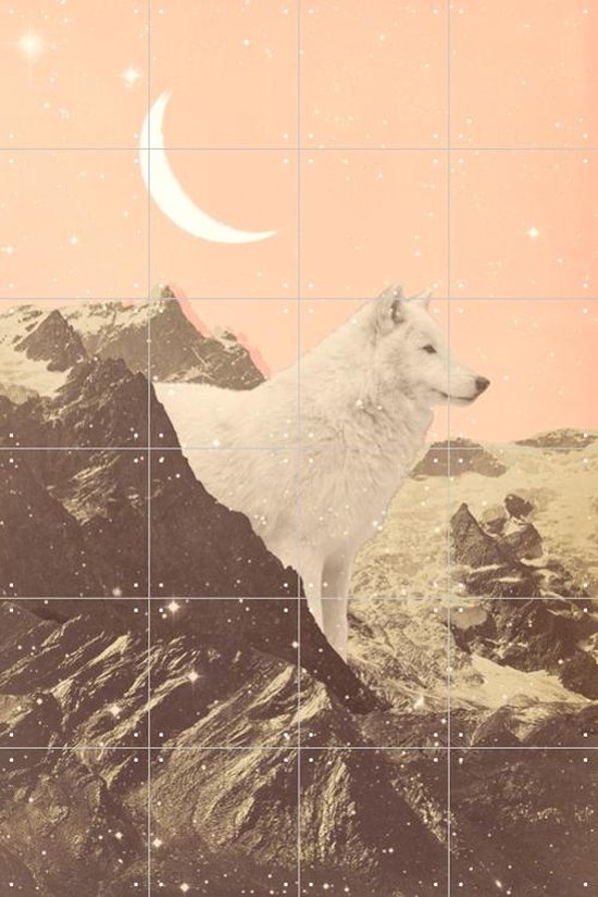 IXXI Giant White Wolf - Wanddecoratie - Abstract