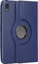 Draaibaar Tablethoes met Standaard geschikt voor Apple iPad Mini 6 | Tabletcase Bookcase met regelbare standen | Tablet Hoes Hoesje met 360 graden Rotatie - Blauw