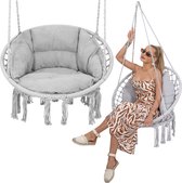 Bol.com Springos Hangstoel | Binnen & Buiten | Belastbaar tot 150 kg | 120 x 79 cm | Grijs aanbieding