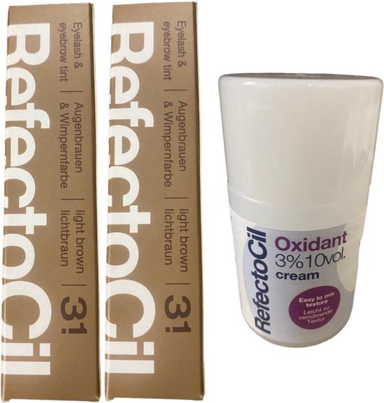 RefectoCil 2 stuks Lichtbruin + 100ml Crème Oxidant - Refectocil