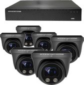 Draadloze Beveiligingscamera Set - 6x PRO Dome Camera - QHD 2K - Sony 5MP - Zwart - Buiten & Binnen - Met Nachtzicht - Incl. Recorder & App