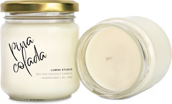 Pina Colada geurkaars - Soja en kokos was - Scented candle - Lumini Studio