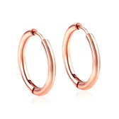 Oorringen - Oorbellen - titanium steel - kleur rosé goud - 12 mm - hypoallergeen - klapsluiting