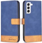 BINFEN Color Book Case - Geschikt voor Samsung Galaxy S22 Hoesje - Blauw