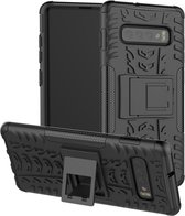Coverup Rugged Kickstand Back Cover - Geschikt voor Samsung Galaxy S10 Hoesje - Zwart