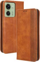 Coverup Vintage Book Case - Geschikt voor Motorola Edge 40 Hoesje - Bruin