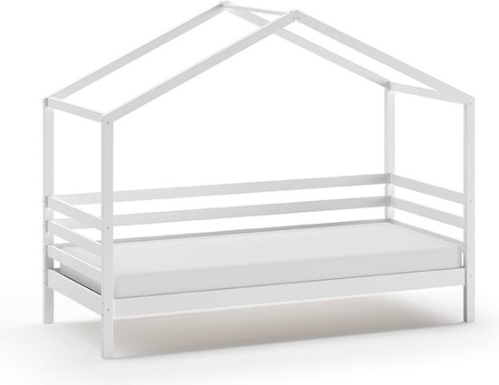 Vipack Bedbank Jamie als huis met slaaplade - 90 x 200 cm - wit