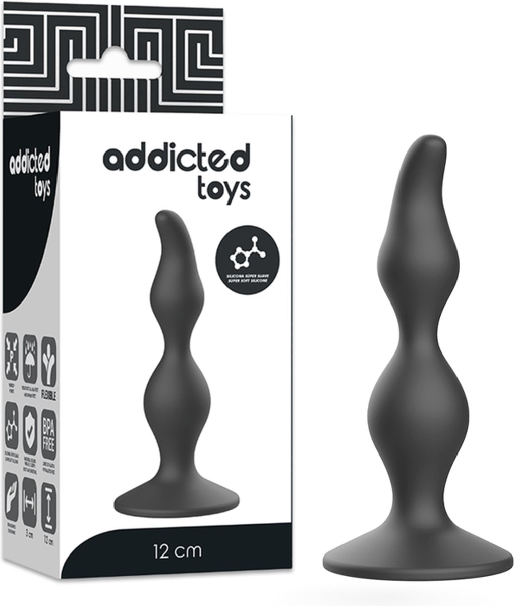 ADDICTED TOYS | Addicted Toys Anal Sexual Plug 12cm Black | Sex Toy for Couples | Buttplug | Sex Toy for Man | Anal Plug | Sex Toy for Woman