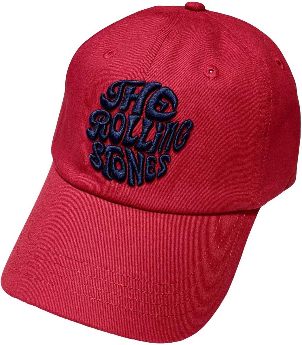 The Rolling Stones - Vintage 70s Logo Baseball pet - Rood