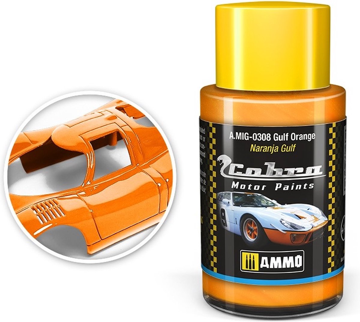 AMMO by Mig Jimenez Hobbyverf Acrylverf - MIG 0308 Cobra Motor Paints - Gulf Orange - Matt - Acryl - 30ml Verf potje - 30 ml