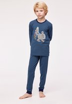Woody pyjama jongens - kalkoen - streep - 232-10-PZL-Z/917 - maat 140