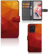 Book Case geschikt voor Xiaomi Redmi Note 12 4G Polygon Red