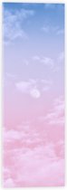 Acrylglas - Lucht - Wolken - Maan - Blauw - Roze - 20x60 cm Foto op Acrylglas (Met Ophangsysteem)