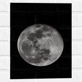 Muursticker - Heldere Maan op Pikzwarte Nacht - 30x40 cm Foto op Muursticker