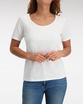 Claesen's dames Basics T-shirt (1-pack) - loose fit O-hals T-shirt korte mouw - wit - Maat: S