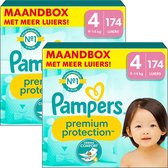 Pampers Premium Protection - Maat 4 (9kg - 14kg) - 348 Luiers - Maandbox