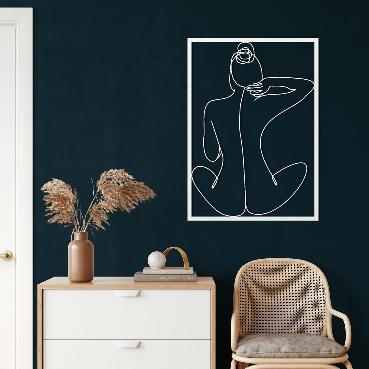 Wanddecoratie | Schoonheid / Beauty | Metal - Wall Art | Muurdecoratie | Woonkamer | Buiten Decor |Wit| 43x60cm