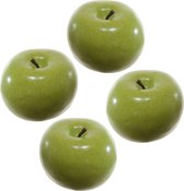 Kunstfruit decofruit - 4x - appel/appels - ongeveer 6 cm - groen - namaak fruit
