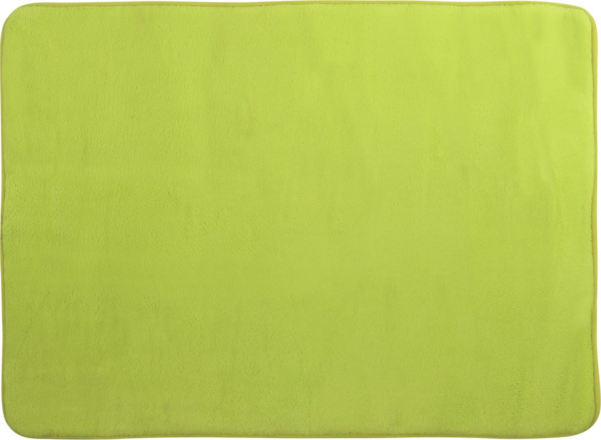 MSV Badkamerkleedje/badmat tapijt - voor op de vloer - appelgroen - 50 x 70 cm - Microfibre