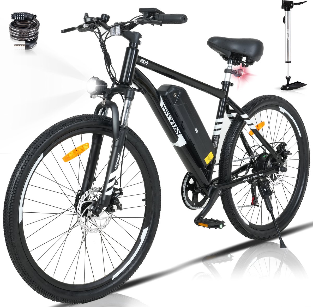 Hitway BK15 Elektrische Fiets | E-bike met Afneembare Accu | 26 Inch | 250W Motor | 11.2Ah | Zwart