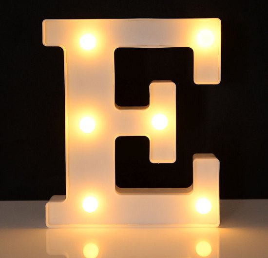 Lettre lumineuse E - 22 cm - Wit - LED