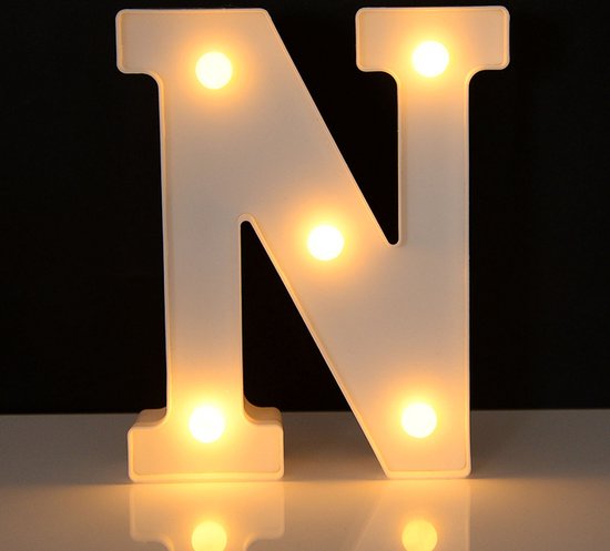 Lettre lumineuse N - 22 cm - Wit - LED