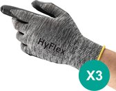 HyFlex® 11-801 - Werkhandschoen, DIY, Garage, Montage, 2XL, Grijs, 3 paar