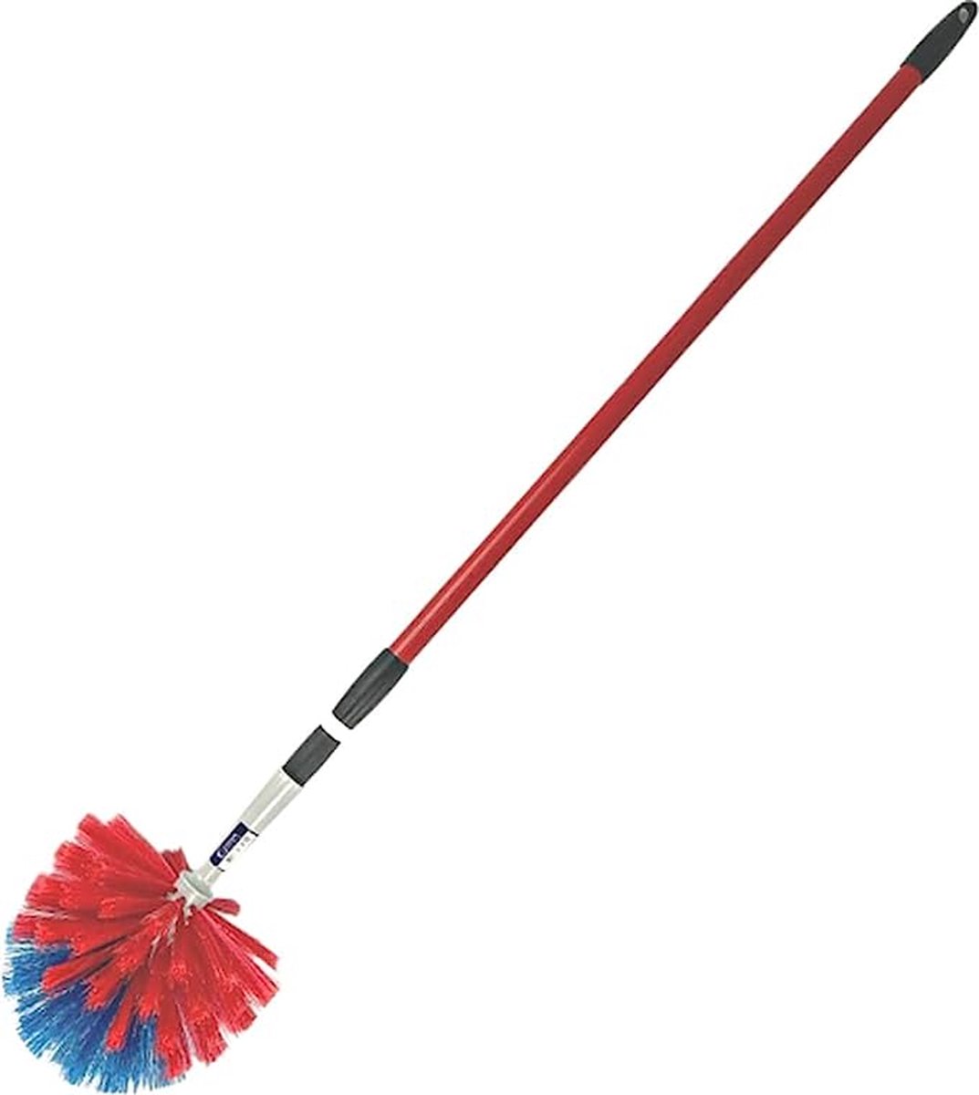 Goedkoopste Ragebol Rood/Blauw - spinnenrager met telescoopsteel 155 cm - ragebol met steel - Plumeaus - Huishouden artikelen - ragebol met telescoopsteel - schoonmaken - Uitschuifbaar - Stoffer - Duster