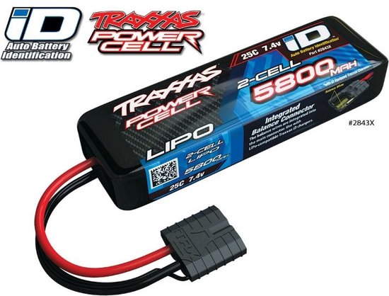 TRX2843X Power Cell LiPo 5800mAh 7.4 V 2S 25C, tous les modèles ID