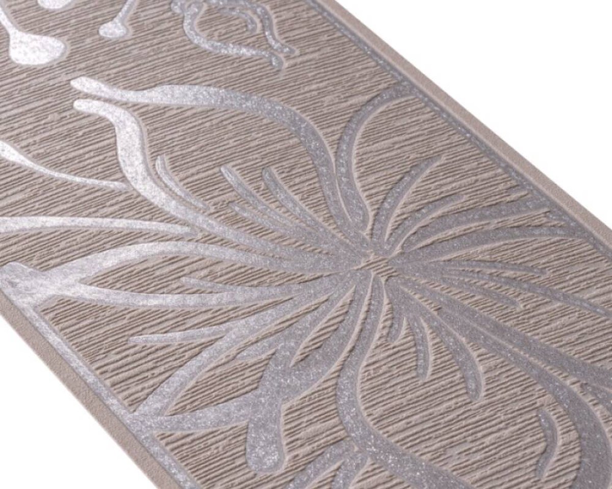 tooloflife Elegante Zilveren Bloemen Molding Behang Grens Zelfklevende Thuis Plafond Decoratieve Grens Verwijderbare PVC Reliëf Taille Tegel Transfers