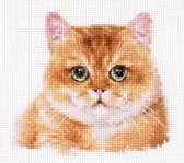 Kit Point De Croix Motif Chat Noir Et Blanc - Toile 11CT Pré-imprimée 40x50 Cm - Pour Débutants, Décoration Maison